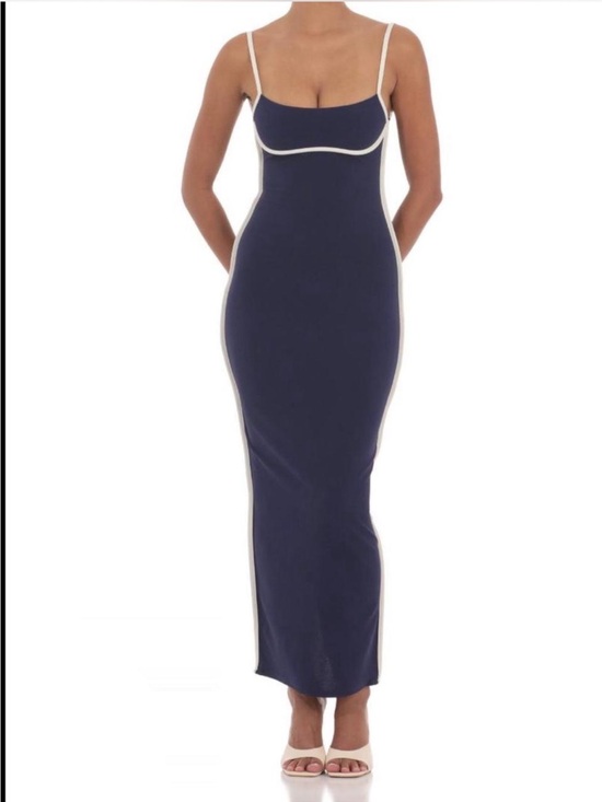 Lucy in the Sky Dresses & Skirts - Lucy in the Sky Navy Maxi Dress with White Trim